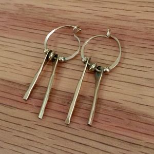 Small Gold Hoops with Dangle